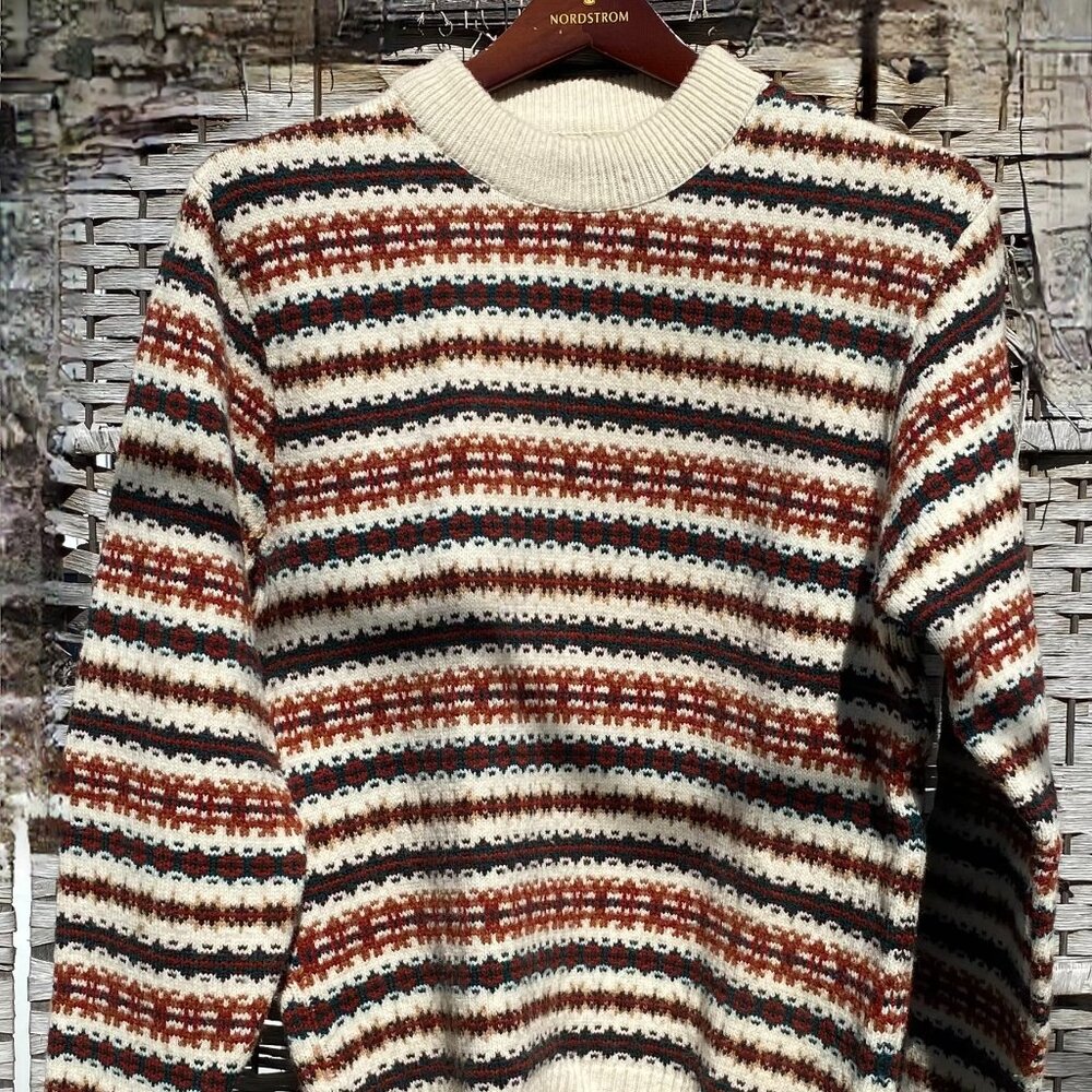 VTG Pebble Beach California Crew Neck Sweater Men’s Medium Golf Guernsey Aran